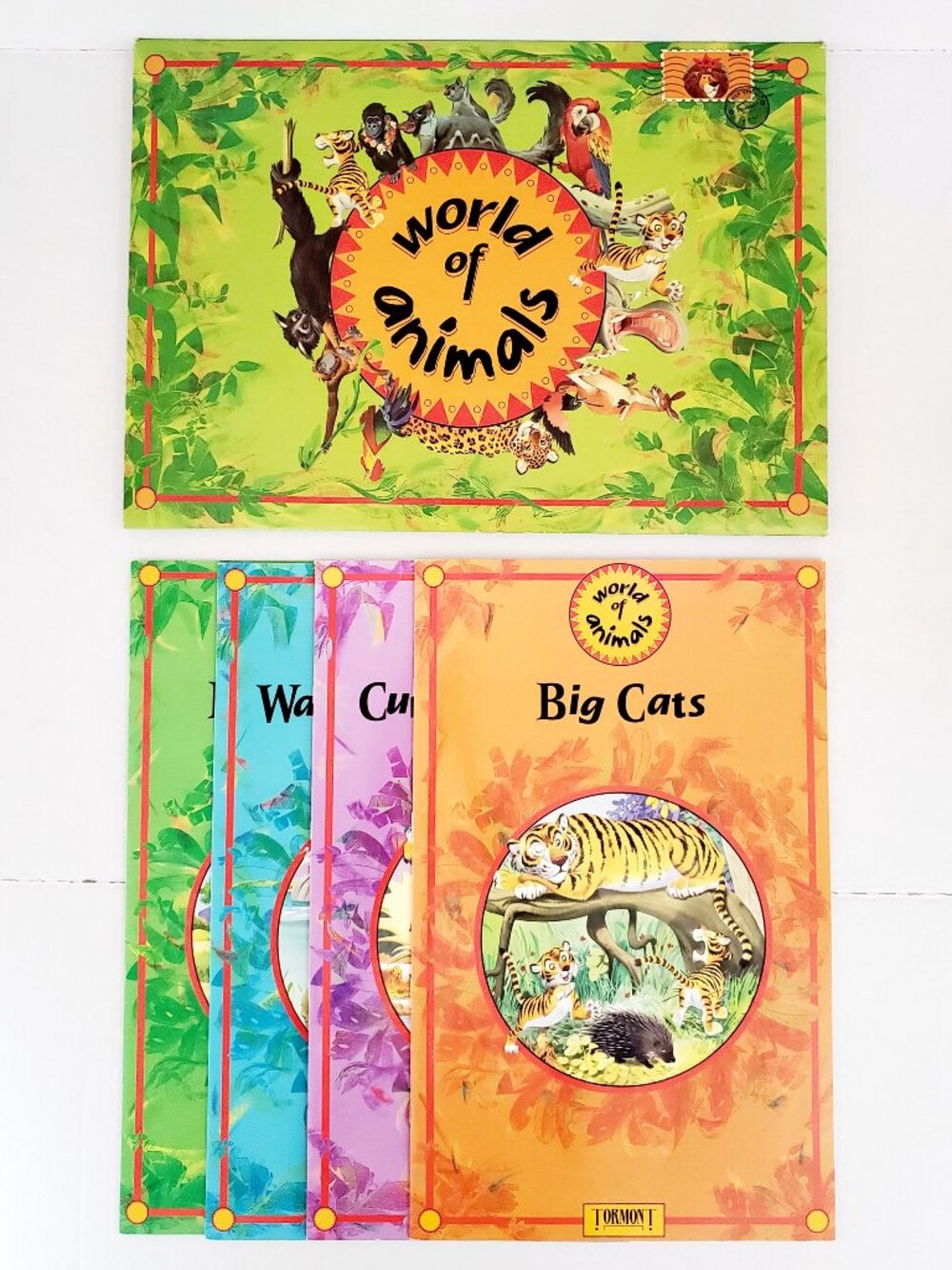 WORLD OF ANIMALS Childrens Vintage 17" Large Oversized Book Set Tormont 1992